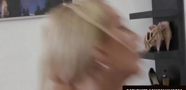  Blonde Housewife Lara Onyx Enjoys a BBC While Cuckold Caresses Her Hair
